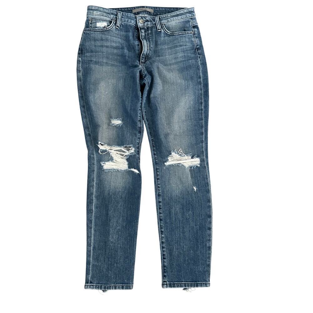 Joe's Jeans Distressed Medium Blue straight leg Jeans